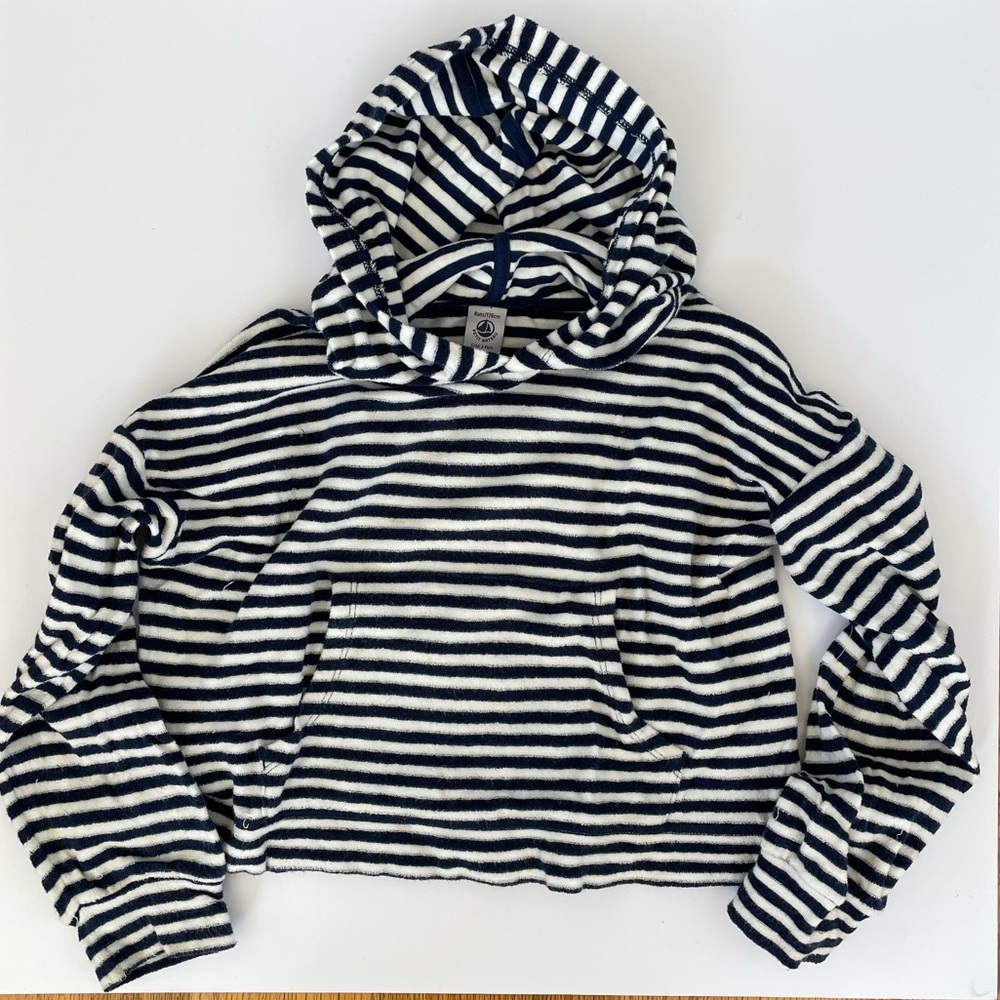Kids Petit Bateau Terry Cloth Hooded Sweatshirt